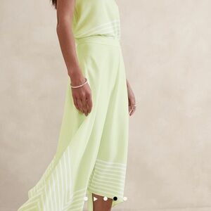 Banana Republic Silk Handkerchief-Hem Skirt - Bright Lime Green